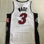 Maillot de Basket #3 Wade Heat 2003-19 Hall of Fame authentique Blanc